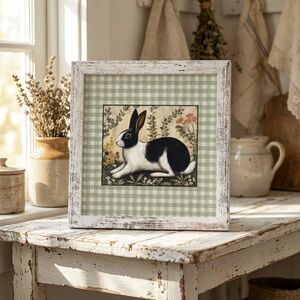 Gingham Rabbit Wall Art